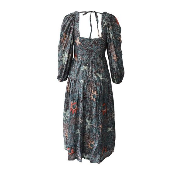 Pre Loved Ulla Johnson Kemala Floral Print Midi Dress in Multicolor Cotton Women - Picture 3 of 8